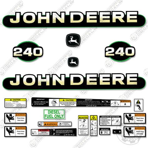 Fits John Deere 240 Decal Kit Skid Steer 